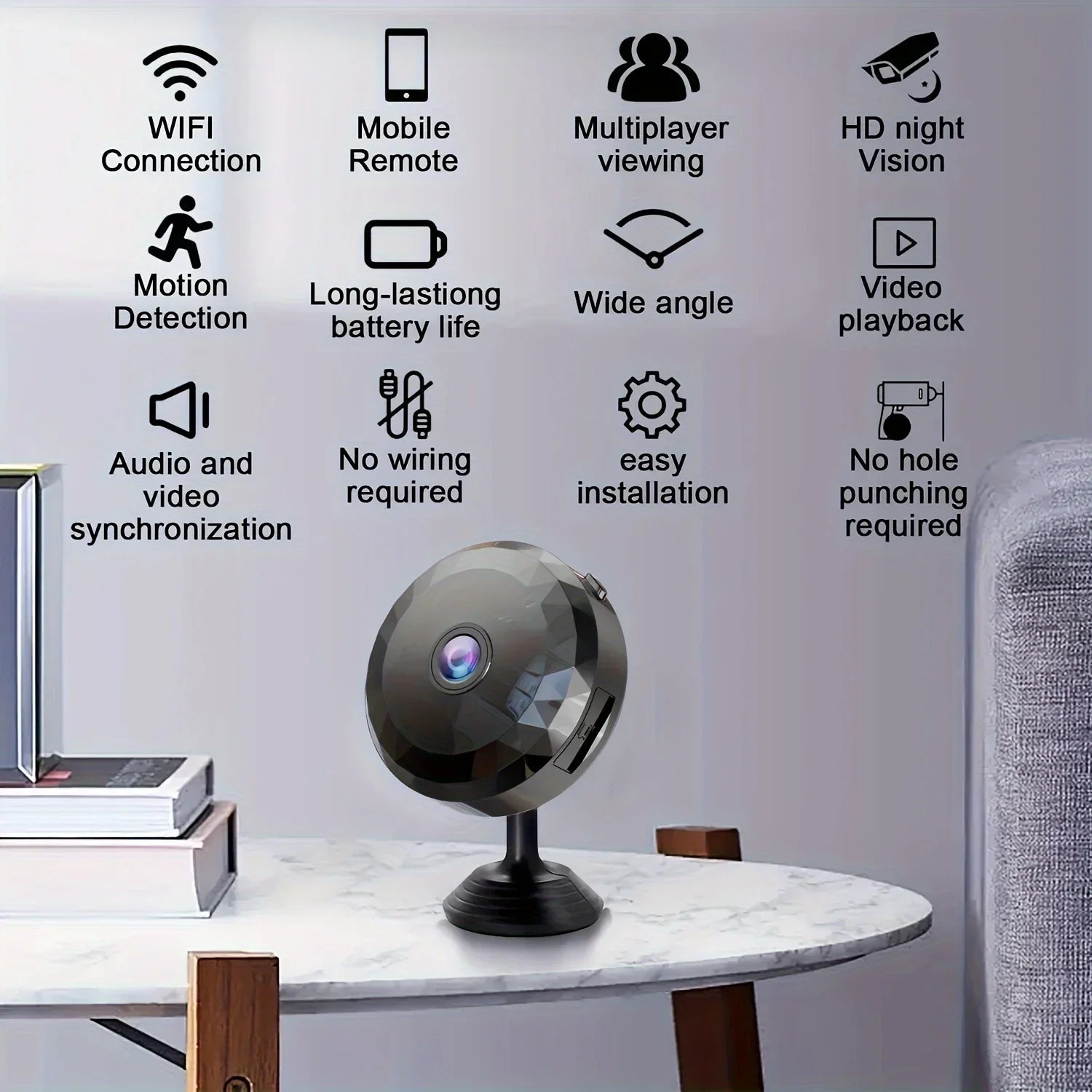 Mini Caméra De Sécurité Wi-Fi Avec Vision Nocturne